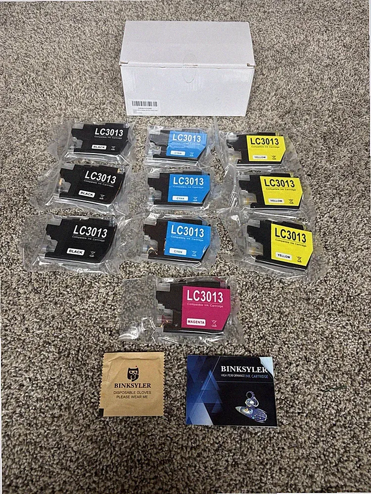 10 Pack LC3013 Ink Cartridges for Brother MFC Printers Black Cyan Yellow