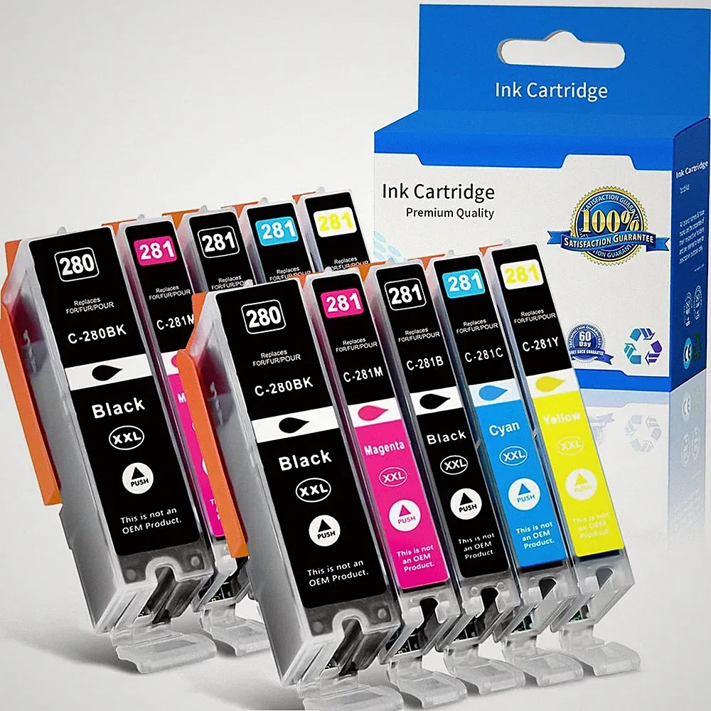 10PCS High Yield PGI-280XXL/CLI-281XXL Ink Cartridge Pack for Canon PIXMA TR8600