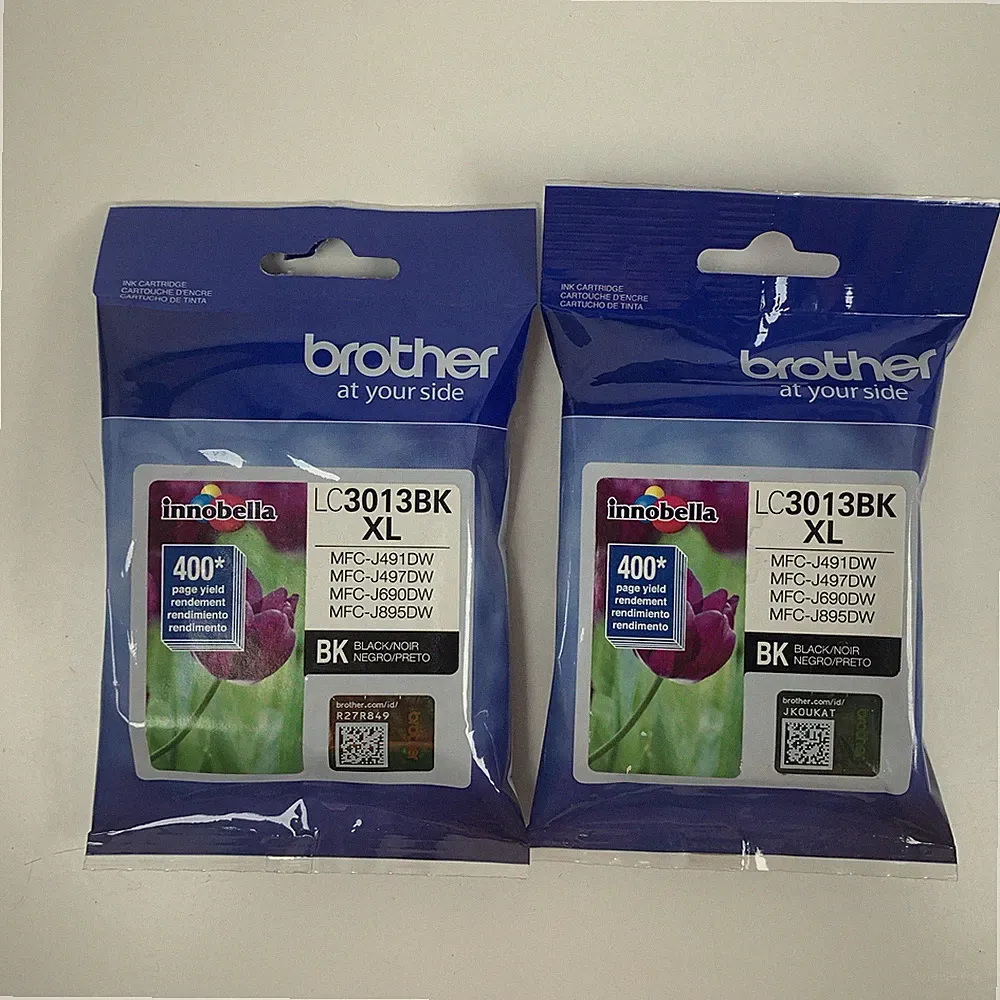 (2) Brother LC3013BK-XL High Yield Ink Cartridges Up To 400 Pages SEALED 2024