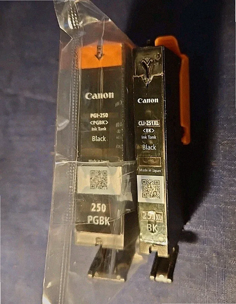 2-Canon Pixma 250 XL PGBK & CLI-251XL Black Ink Cartridges High Yield FREE SHIPN