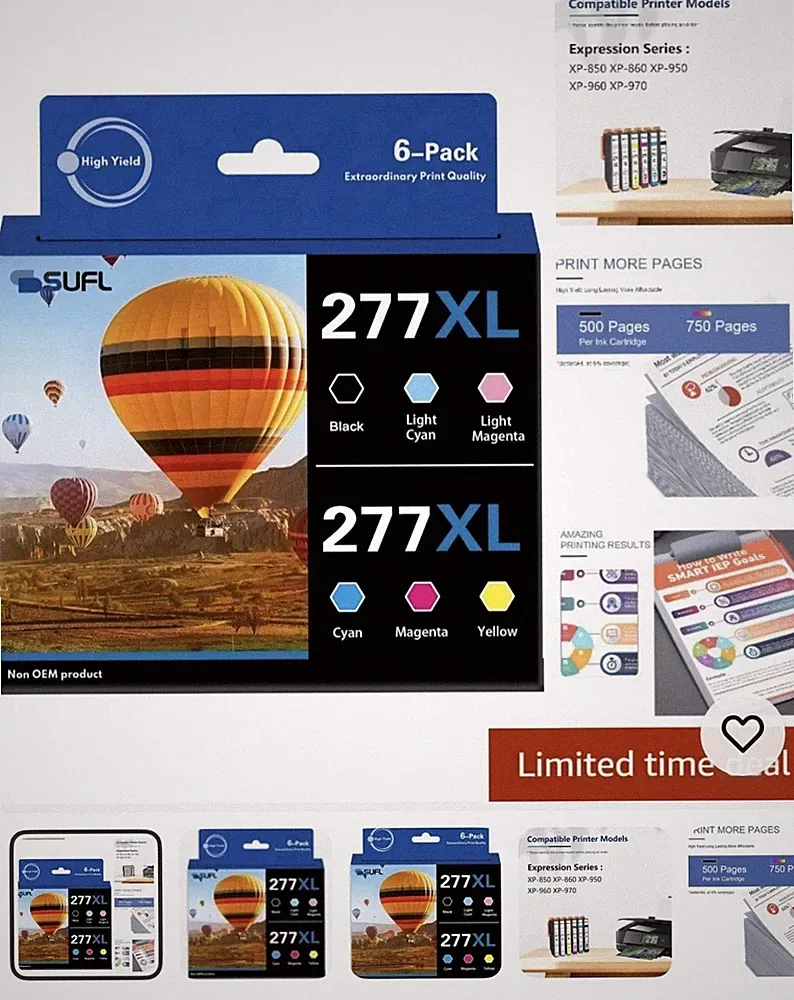 277XL Ink Cartridge Combo Pack - 5 High Yield Colors for XP Printers