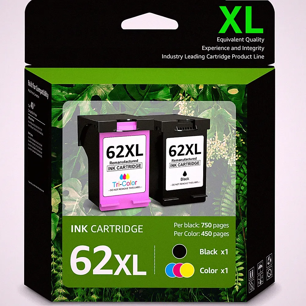 62XL Ink Cartridges Combo for HP 62 Ink Cartridges Combo for HP 62XXL High Yield