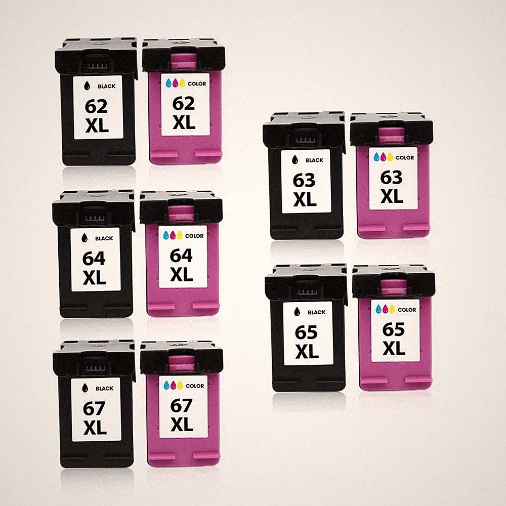 Black Color Ink Cartridge 62XL 63XL 64XL 65XL 67XL High Yield for HP printer Lot