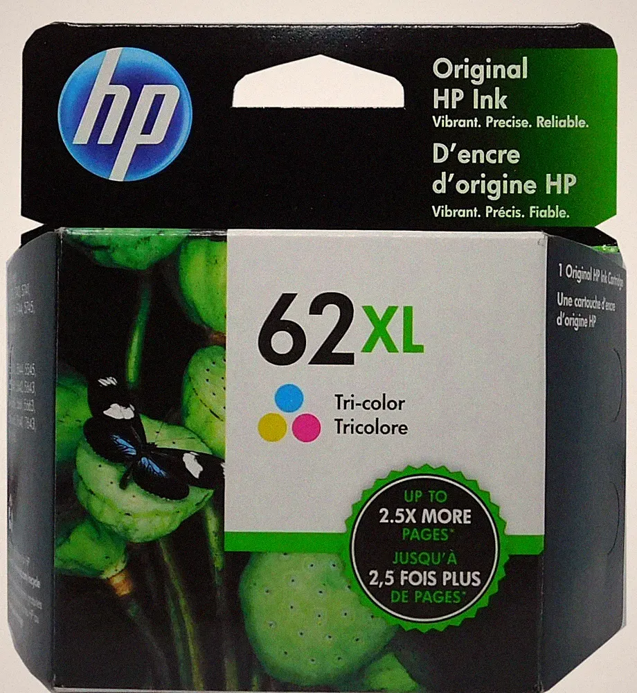 Brand New HP 62XL High Yield Tri-Color Ink Cartridge C2P07AN Exp Date: June 2027