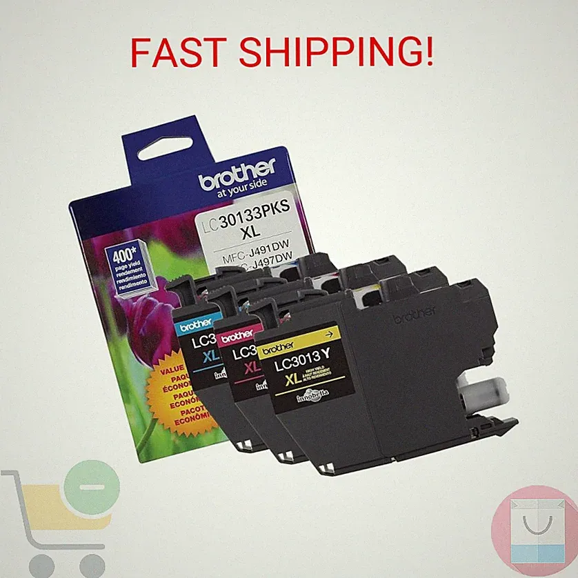 Brother High-yield Color Printer Ink Cartridges LC3013 3-Pack for Work Smart Ser