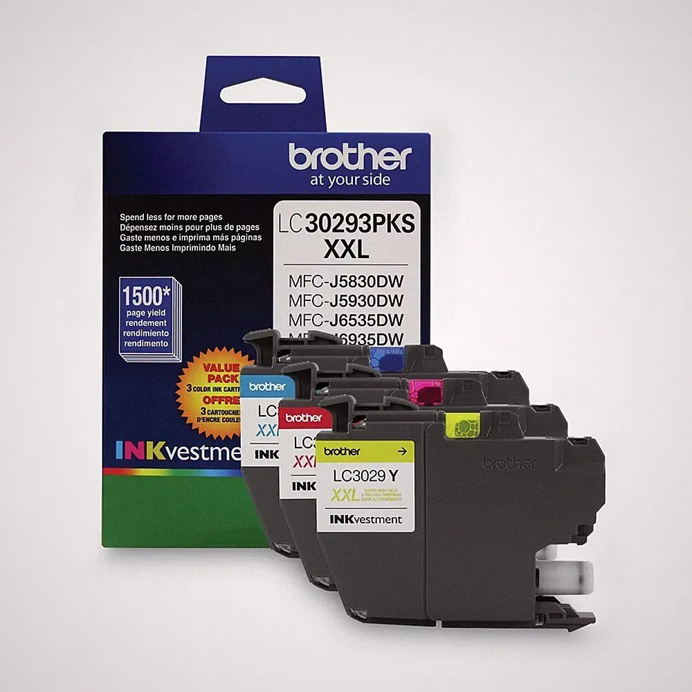 Brother LC30293PK INKvestment Super High-Yield Ink - Cyan/Mgta/Ylw (3/PK) New