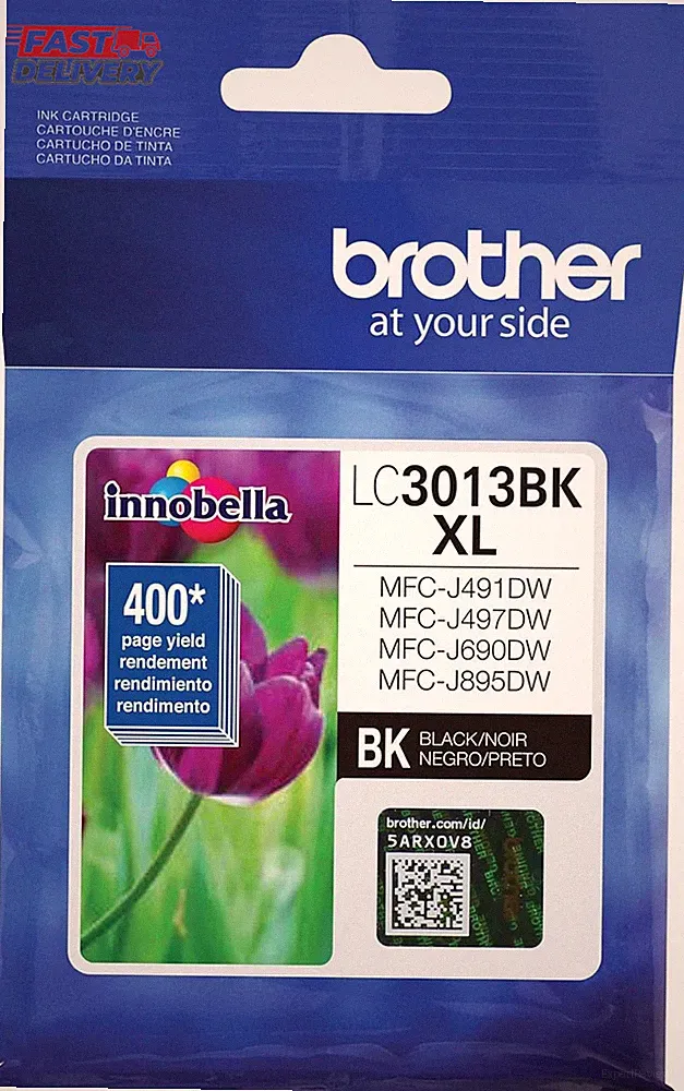 Brother Printer High Yield Ink Cartridge Page up to 400 Pages Black (LC3013BK)