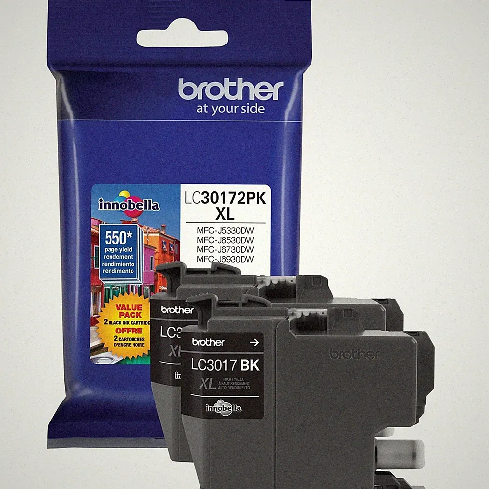 Brother Printer LC30172PK High Yield XL Black Ink Cartridge2 Pack