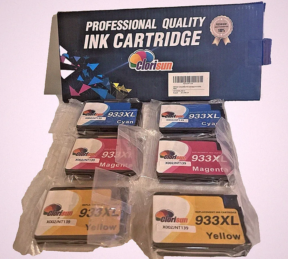 Clorisun 6 Combo Pack 933 XL Ink Color For HP 933XL Printer High Yield