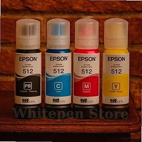 Epson 512 Ink Bottles Set 4-Pack for EcoTank Printers ET-7700, ET-7750