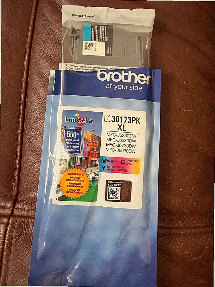 Genuine Brother LC3017 XL - ONLY ONE - Cyan Ink Cartridges OEM - 08/2024