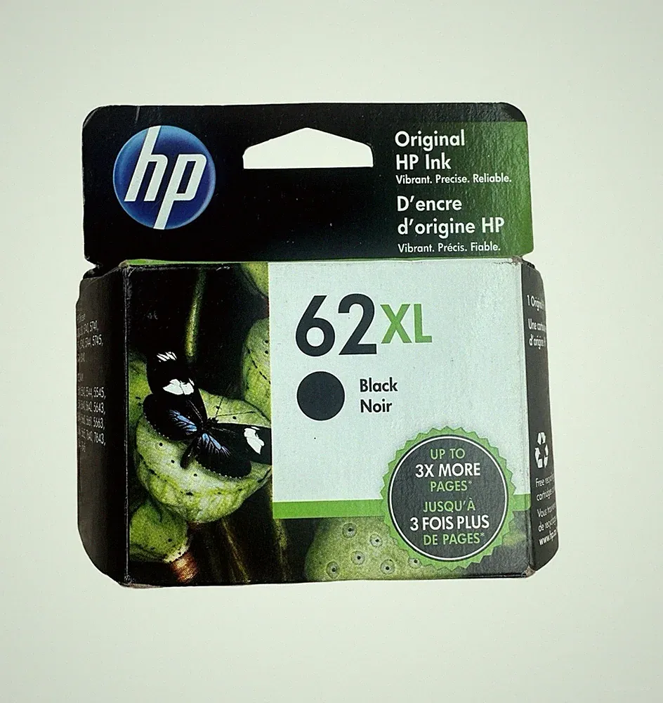 Genuine HP 62XL High Yield Black Ink Cartridge C2P05AN Exp APR 2023