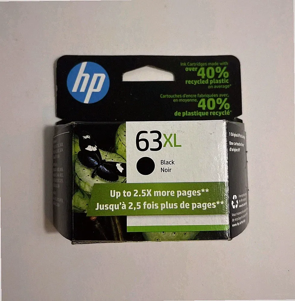 HP 63 XL Black Ink Cartridge High Yield Genuine OEM Original -New Sealed