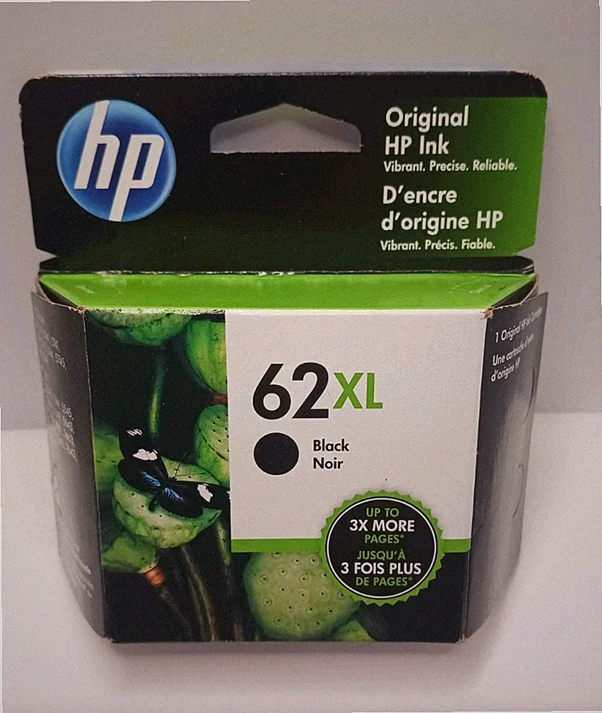 HP OEM Genuine 62XL High Yield BLACK Original Ink Cartridge, C2P05AN#140 NEW 》》》