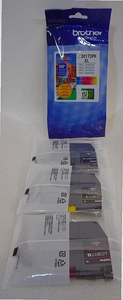 LC30173PK 3 Pack Ink Cartridges Brother Printer High Yield XL Yellow Cyan Magent