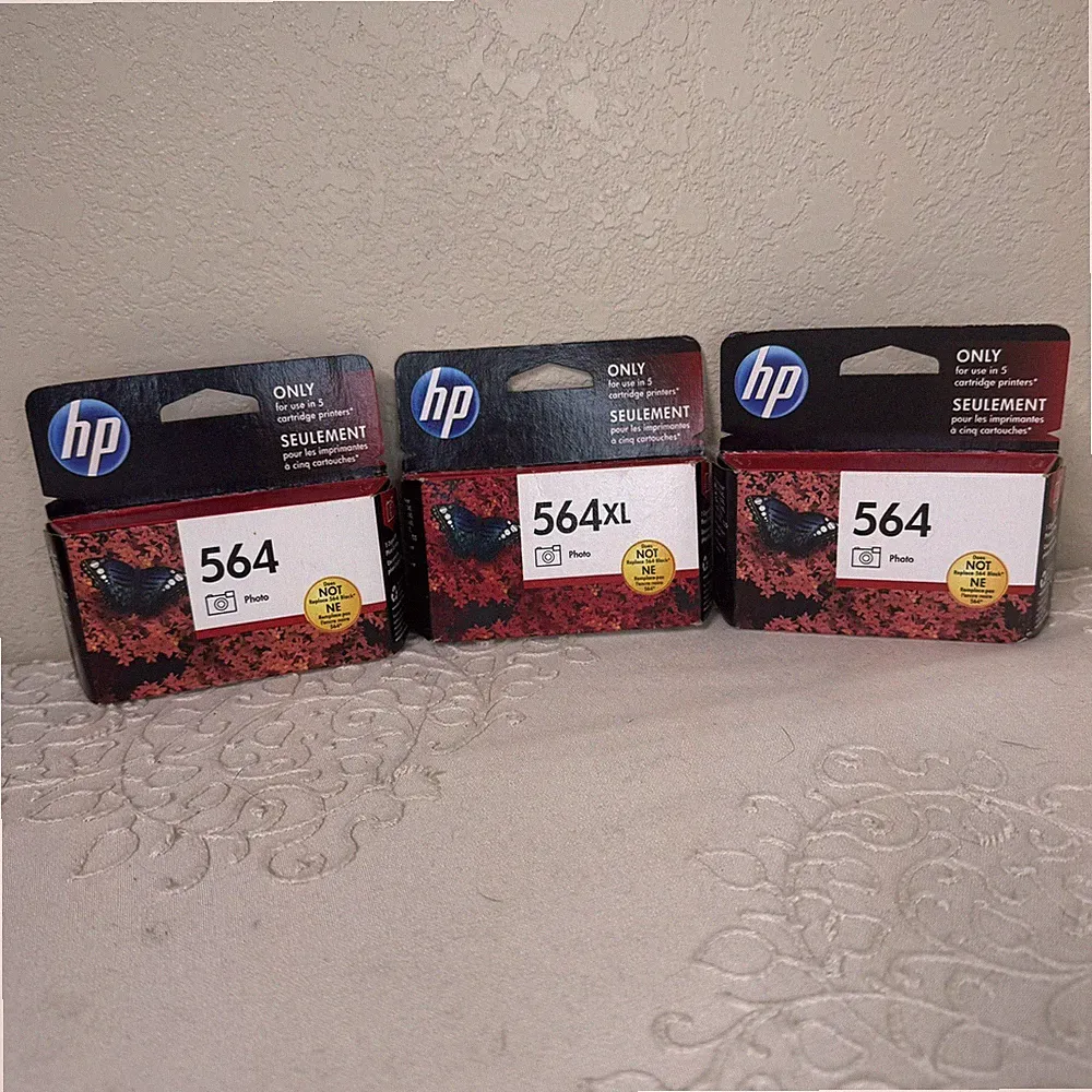 Lot of 3 Genuine HP 564XL High Yield PHOTO Ink Cartridge CB322WN