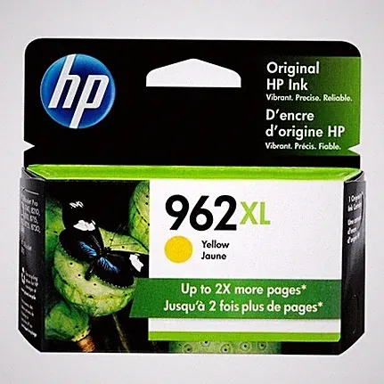 New Open Box HP 962XL High Yield Yellow Ink Cartridge, 3JA02AN