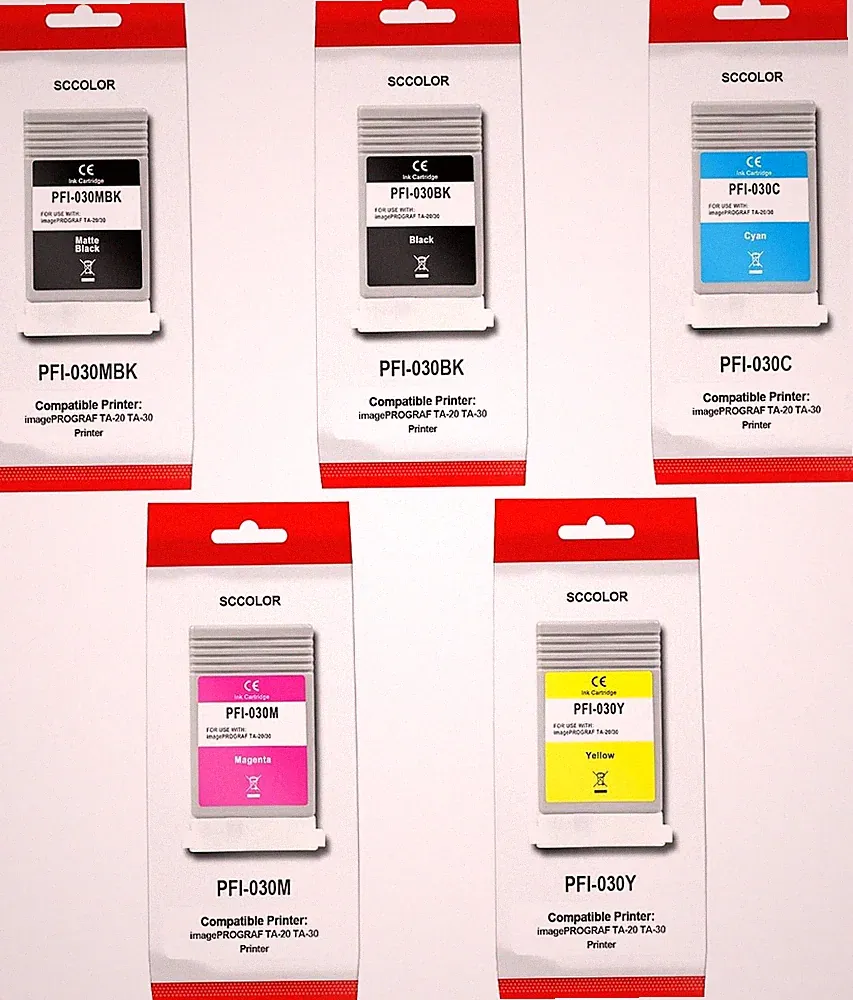 PFI-030 High-Yield Ink Cartridge Set for Canon imagePROGRAF TA-20 & TA-30 Series