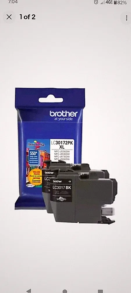 Brother LC3017XL 2-pack high yield black ink cartridge